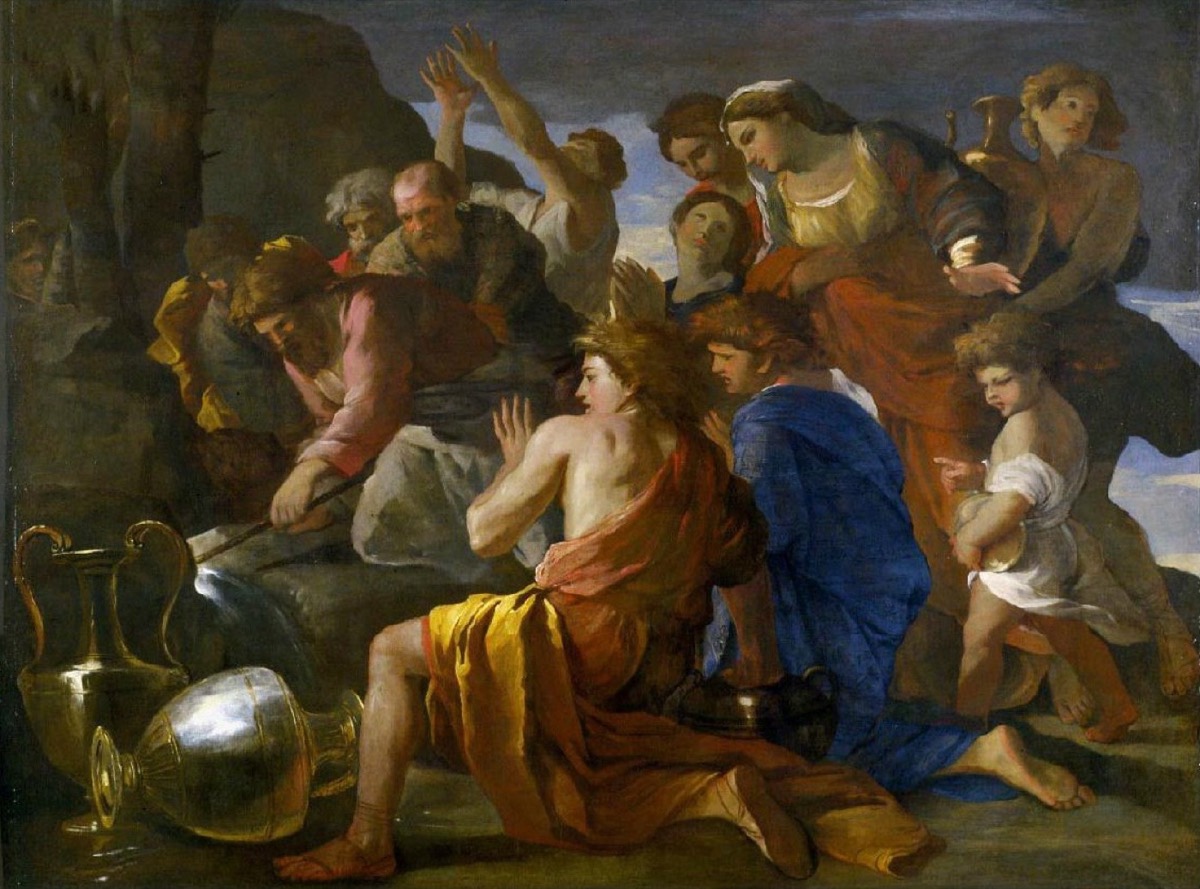 Moshe casting the tree into the bitter waters of Marah